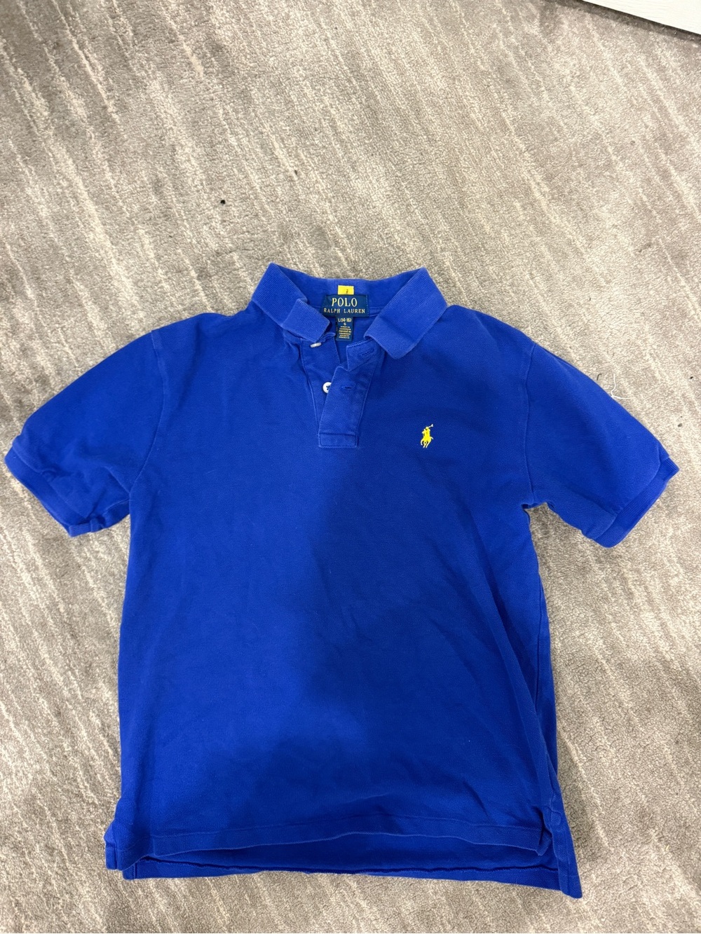 Polo by Ralph Lauren Boys' Bright Blue Short-Sleeve Polo with Yellow Pony